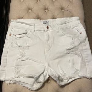 White Judy blue shorts